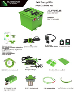 105AH 38 Volt Professional Kit BE10538M “MINI” “HIGH OUTPUT GOLF CART LITHIUM BATTERIES” Professional Kit