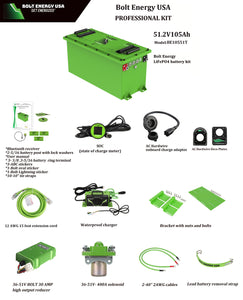 Bolt Energy USA 51 Volt “Mini” 105Ah High Output Lithium Battery Kit - Professional Kit