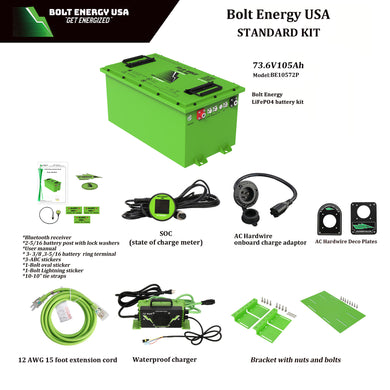 Bolt Energy USA 72 Volt 105Ah High Output Lithium Battery Standard Kit