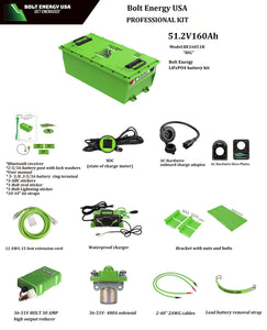 Bolt Energy USA 51 Volt 160Ah High Output Lithium Battery Professional Kit